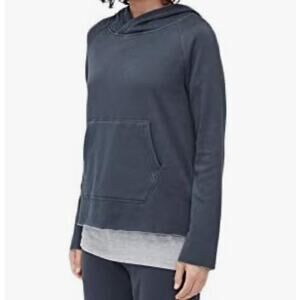 Ugg Cropped Hoodie Sweatshirt Women's Small Gray Active Neutral Raw Hem & Cuffs